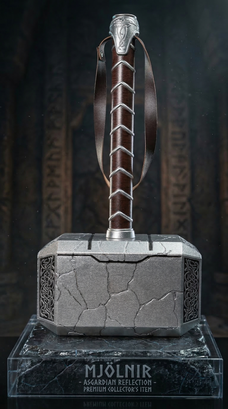 Thor Mjolnir Hammer Replica - Asgardian Reflection Premium Collector’s Item (45Cm)
