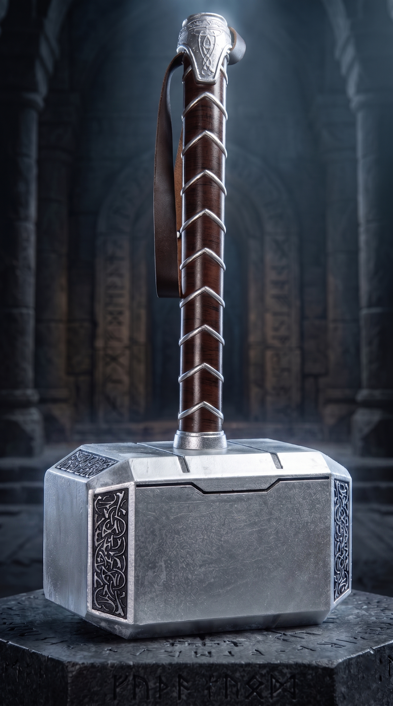 Thor's Hammer Mjolnir Premium Replica - High-Detail Cosplay & Display Item (45Cm)