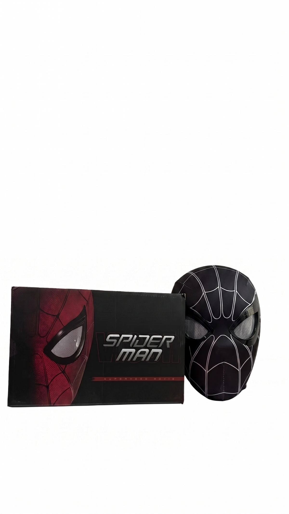 Black Spider-Man Mask – Premium Realistic Cosplay & Display Headwear (30Cm)